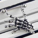 Dámske Činky - piercing oceľovo šedej farby v sexy štýle z ocele 1 ks balenie na Párty 