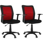 Kancelárske stoličky Kondela červenej farby z polyuretánu 2 ks balenie v zľave 