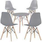 4 ks moderných jedálenských stoličiek so stolom, viac farieb, sivá