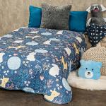 Prehozy na posteľ 4Home modrej farby v škandínávskom štýle so zábavným motívom z polyesteru 140x200 v zľave 