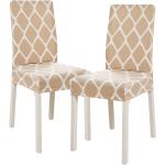 Návleky na stoličky 4Home pieskovej farby s geometrickým vzorom z polyesteru 2 ks balenie v zľave 