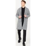Pánske Zimné kabáty sivej farby z polyesteru Oversize s dlhými rukávmi 
