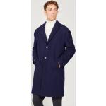 Pánske Zimné kabáty námornícky modrej farby z polyesteru Oversize s dlhými rukávmi 