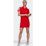 Dámske Úpletové šaty adidas Adicolor červenej farby z bavlny na gombíky v zľave udržateľná móda 