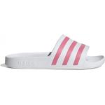 Dámske Plážové šľapky adidas Adilette bielej farby s pruhovaným vzorom v zľave na leto 