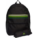 Detské Školské batohy adidas Classic čiernej farby s pruhovaným vzorom na zips v zľave 