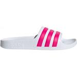 Dievčenské Plážové šľapky adidas Adilette ružovej farby s pruhovaným vzorom zo syntetiky vo veľkosti 33 na leto 