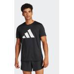 Pánske Bežecké tričká adidas Run It čiernej farby v športovom štýle zo syntetiky v zľave 