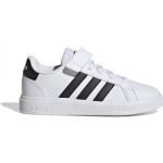 Chlapčenská Tenisová obuv adidas Court bielej farby s pruhovaným vzorom vo veľkosti 33 Zľava 