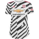 Dámske Tričká s potlačou adidas bielej farby vo veľkosti XS s motívom Manchester United v zľave 