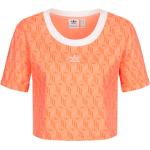 Dámske Tričká s krátkym rukávom adidas oranžovej farby z bavlny s krátkymi rukávmi 