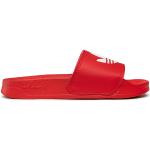 Dámske Kožené šľapky adidas Adilette červenej farby z koženky vo veľkosti 43 v zľave na leto 