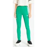 Dámske Elastické nohavice adidas Originals zelenej farby v zľave 