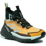 Dámske Vysoké turistické topánky adidas Terrex Free Hiker žltej farby technológia Gore tex vo veľkosti 40 nepremokavé v zľave 