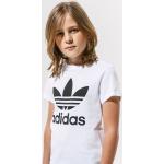 Detské tričká s krátkym rukávom adidas Trefoil bielej farby 