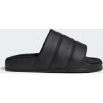 Pánske Kožené šľapky adidas Adilette čiernej farby v športovom štýle z koženky na štandardné nohy na leto 