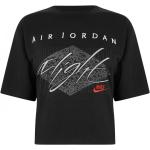 Dámske Tričká s krátkym rukávom Nike Air Jordan čiernej farby v ležérnom štýle z polyesteru v zľave 