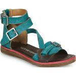 Dámske Kožené sandále modrej farby vo veľkosti 42 na leto 
