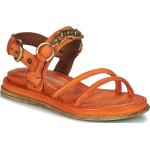 Dámske Kožené sandále oranžovej farby vo veľkosti 42 v zľave na leto 