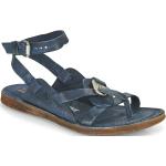 Dámske Kožené sandále modrej farby vo veľkosti 42 v zľave na leto 