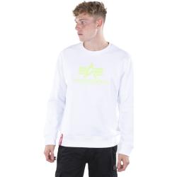 Alpha Industries - Basic Sweater Neon Print - White/Neon green - XXXL