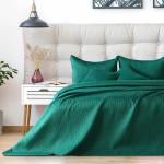 Prehozy na posteľ zelenej farby v modernom štýle s geometrickým vzorom z polyesteru technológia Oeko-tex 240x220 vhodné do práčky v zľave ekologicky udržateľné 