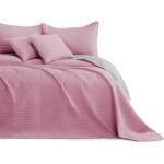 Prehozy na posteľ ružovej farby v modernom štýle s geometrickým vzorom z polyesteru 240x220 vhodné do práčky v zľave 
