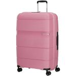Veľké cestovné kufre American Tourister ružovej farby z plastu na zips integrovaný zámok objem 102 l 