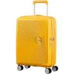 Malé cestovné kufre American Tourister zlatej farby z plastu rotačné kolesá 