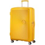 Veľké cestovné kufre American Tourister zlatej farby z plastu na zips integrovaný zámok objem 97 l 