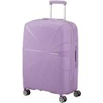 Stredné cestovné kufre American Tourister fialovej farby z plastu integrovaný zámok objem 70 l s motívom Lavender 