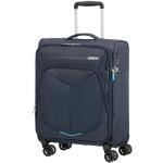 Malé cestovné kufre American Tourister modrej farby z polyesteru na zips integrovaný zámok objem 43 l 