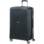 Veľké cestovné kufre American Tourister sivej farby z plastu na zips integrovaný zámok objem 105 l 