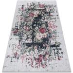 Koberčeky Dywany Łuszczów bielej farby vo vintage štýle s kvetinovým vzorom z polyesteru 