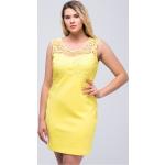 Dámske Šaty pre moletky žltej farby z polyesteru Oversize v zľave 