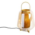 Stolové lampy Qazqa zlatej farby v Art deco štýle zo skla v zľave kompatibilné s E27 