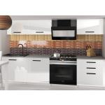 Kuchynské zostavy bielej farby v modernom štýle z laminátu vysoko lesklý povrch 