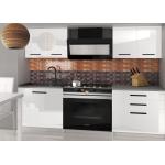 Kuchynské zostavy bielej farby v modernom štýle z laminátu s motívom Tiësto vysoko lesklý povrch 