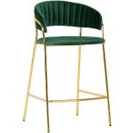 Barové stoličky tmavo zelenej farby v modernom štýle zo zamatu 