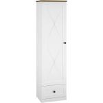 Jednodverové skrine bielej farby v provensálskom štýle z dubového dreva so zásuvkami 