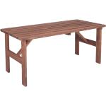 Záhradné stoly hnedej farby z borovicového dreva morený povrch ekologicky udržateľné 