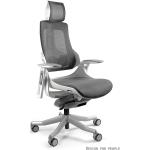 Kancelárske stoličky sivej farby z plastu s opierkou na ruky 