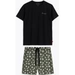 Atlantic Pánske bavlnené pyžamo krátke Atlantic Blazy Tom NMP-368 čierno-khaki, Veľkosť M, Farba Czarny-Khaki