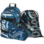Chlapčenské Školské batohy modrej farby v skate štýle na zips reflexné prvky objem 25 l 
