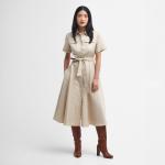 Dámske Letné šaty Barbour béžovej farby s dĺžkou: Pod kolená na gombíky 