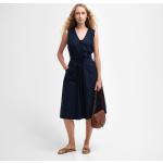 Dámske Letné šaty Barbour modrej farby z bavlny bez rukávov s dĺžkou: Pod kolená na gombíky 