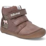 Detské Členkové topánky D.D.step hnedej farby v trblietavom štýle z kože v zľave 