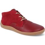 Členkové topánky červenej farby zo syntetiky 