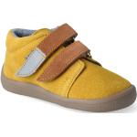 Detské Členkové topánky žltej farby z kože na široké nohy na zips na zimu 