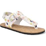 Detské Kožené sandále šedobielej farby v elegantnom štýle zo syntetiky technológia Vibram podrážka s prackou na leto 